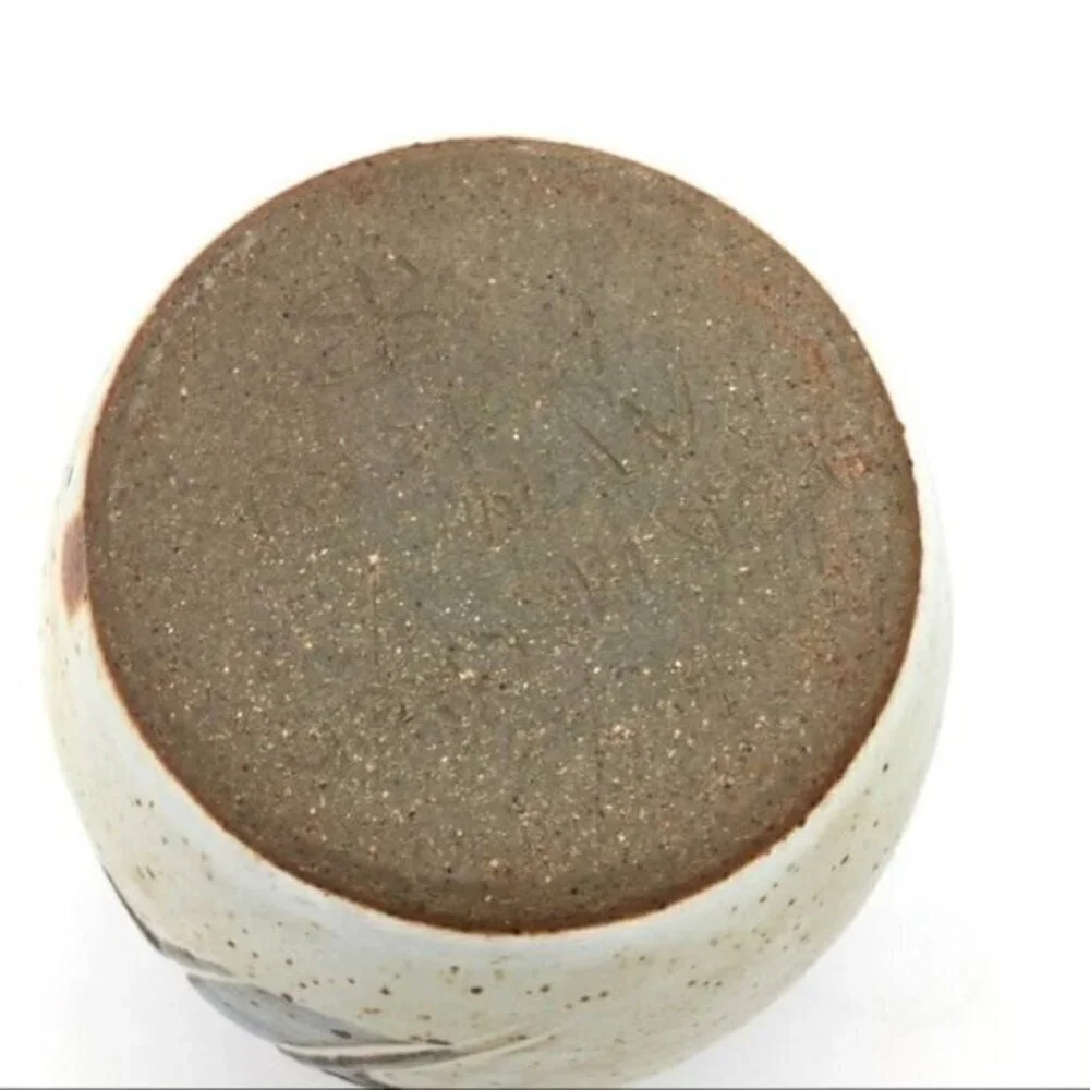 Featherbed Mountain Art Pottery Vintage Stoneware Vase Luminary Botanical Signed